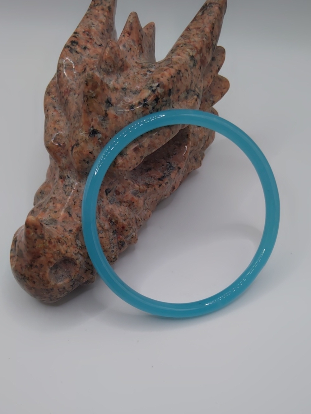Slim Blue Glass Bangle Sz 8 - Picture 4 of 7